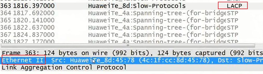 LACP协议抓包