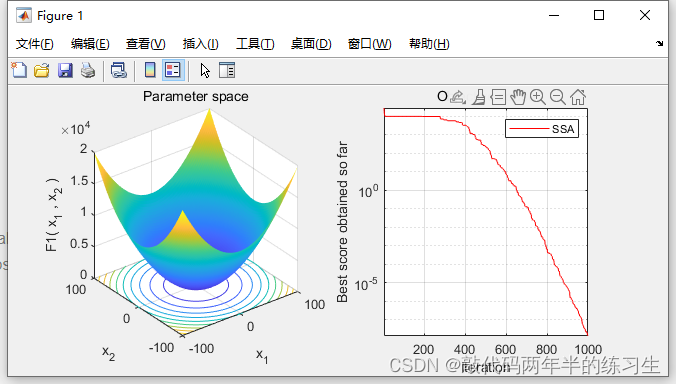 【Matlab】智能优化算法_樽海鞘群算法SSA