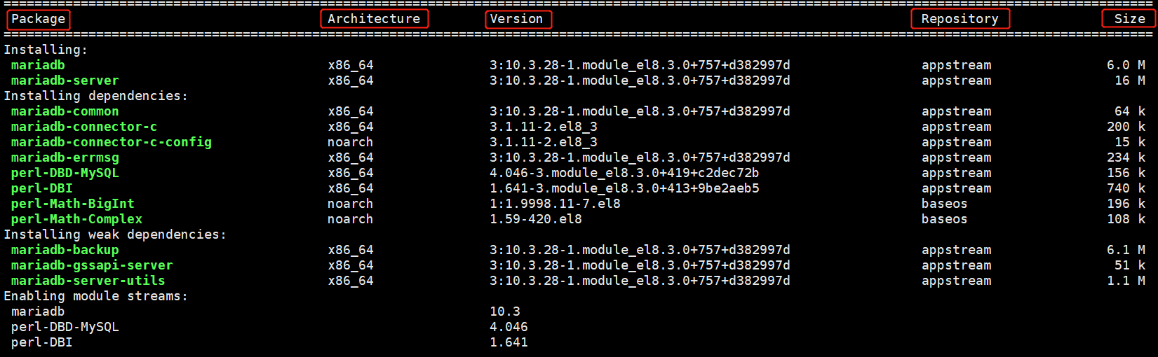 Linux系统安装MariaDB