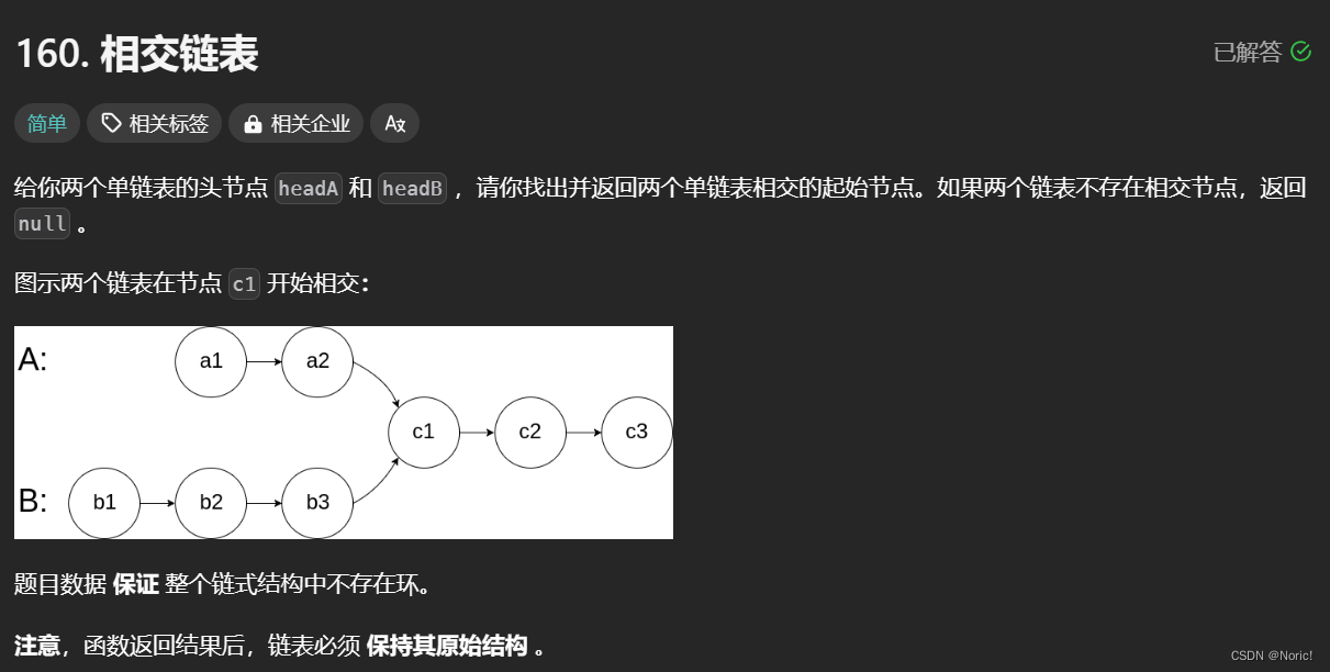 160 相交链表