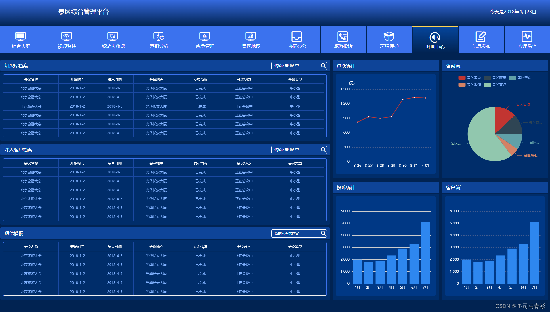 基于VUE + Echarts 实现可视化数据大屏景区管理平台_基于vue+echarts销售数据可视化大屏CSDN博客
