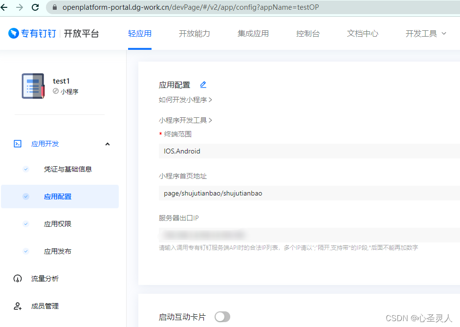 在这专有钉钉的开放平台，配置应用信息里插入图片描述