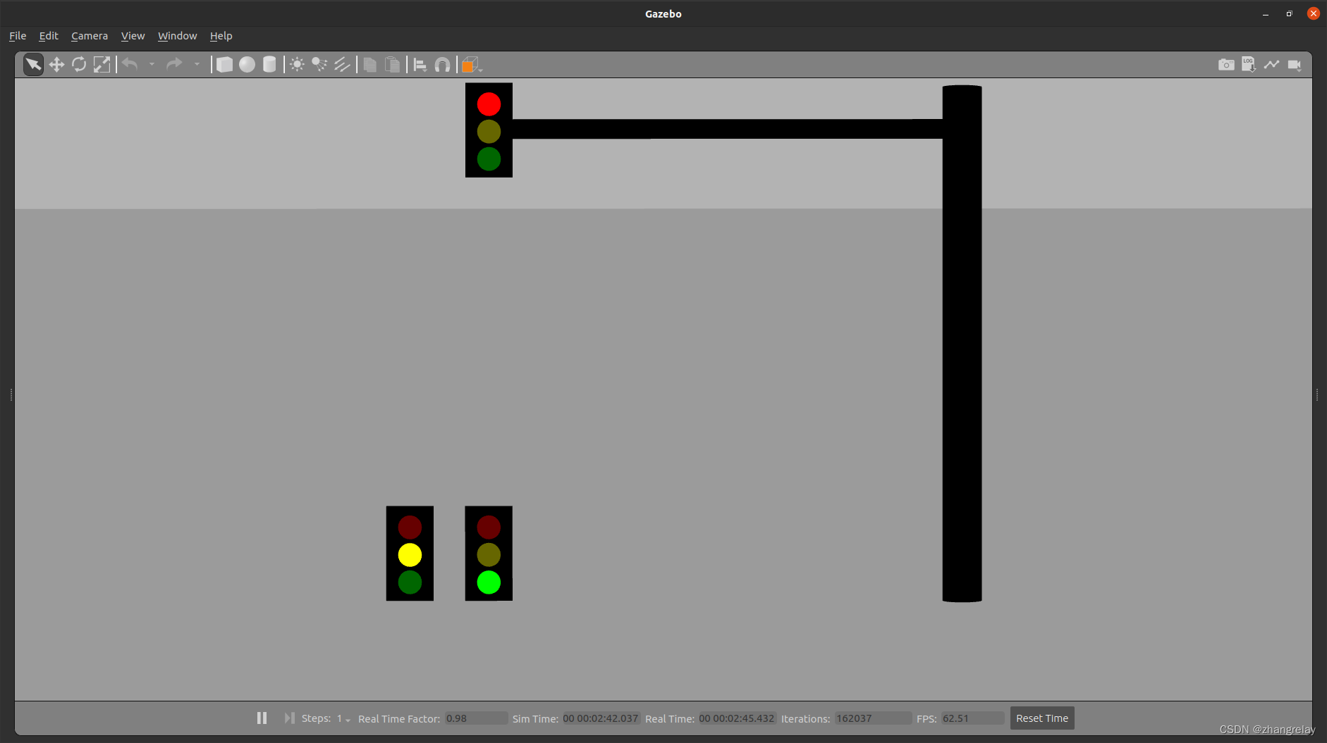 ROS+Gazebo中红绿黄交通灯如何实现？