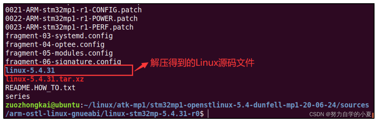 解压得到Linux源码