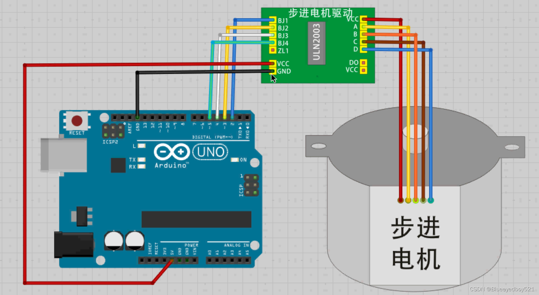 arduinouno實戰-第十三章-步進電機驅動實驗_ardunio 步進電機驅動