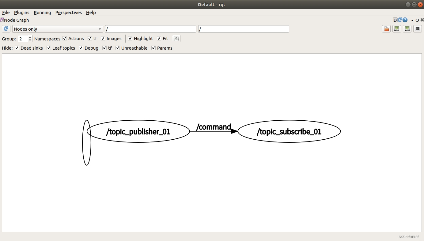 一个发布一个订阅rqt图