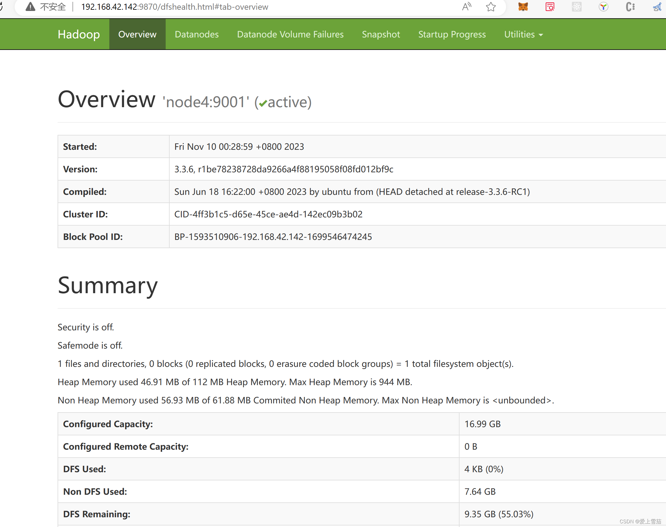 在linux安装单机版hadoop-3.3.6