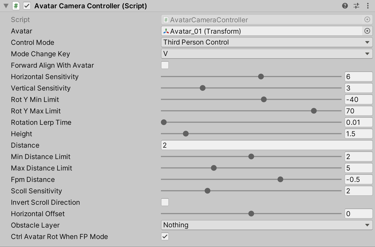 Avatar Camera Controller