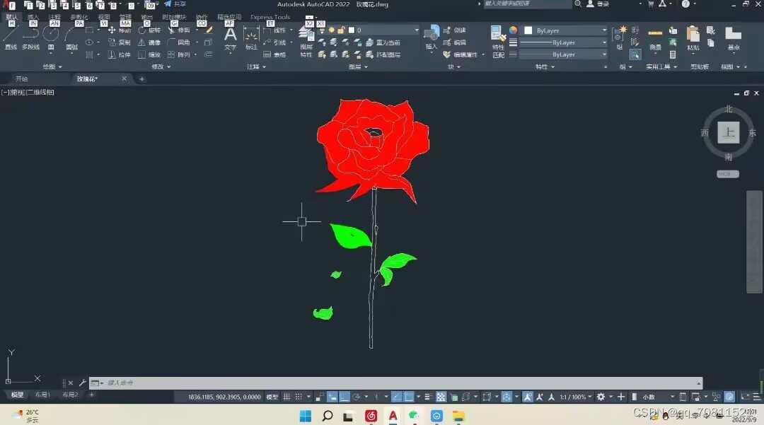 CAD画玫瑰技巧，运用的插件，学习心得体会_cad三维建模玫瑰花-CSDN博客