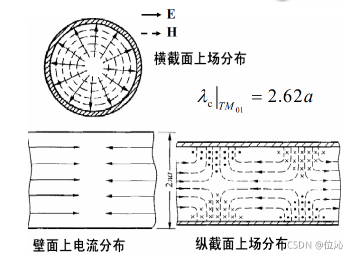 TM01模场与壁面电流分布