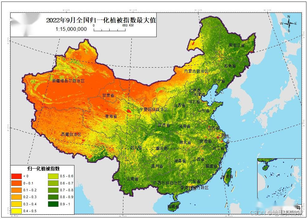 中国区域250米归一化植被指数数据集（2000-2022）介绍