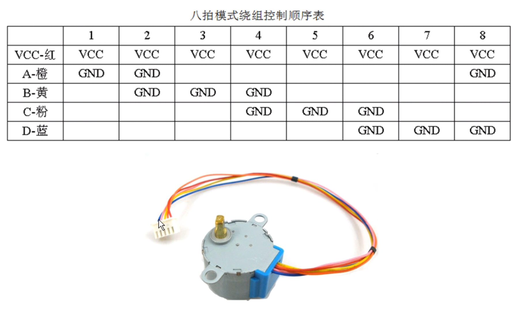 28byj48步进电机接线图图片