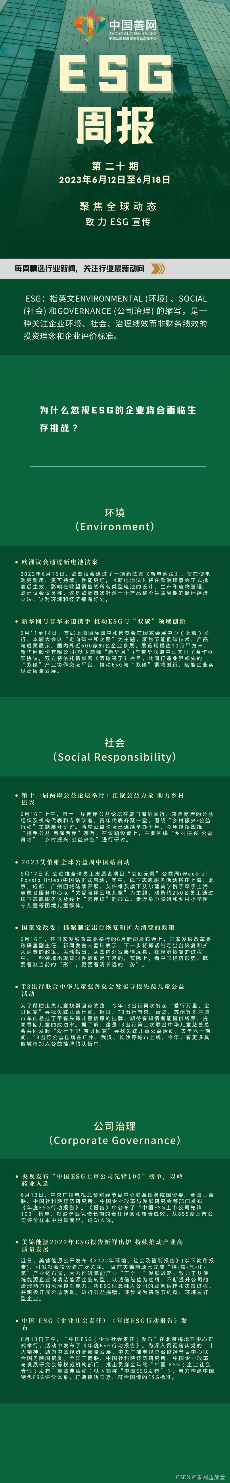 善网ESG周报第20期：饱受争议，问题出在哪呢？