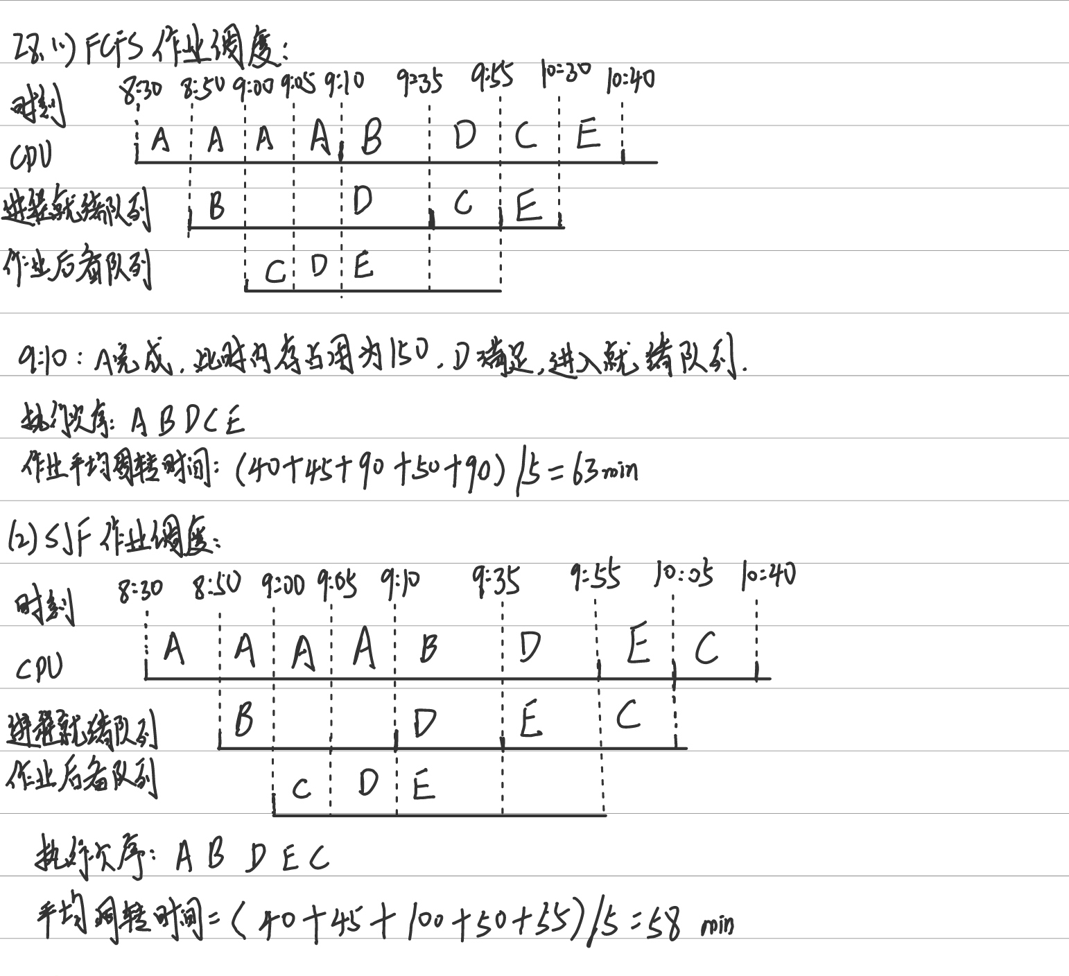 操作系统课后题答案（费翔林）