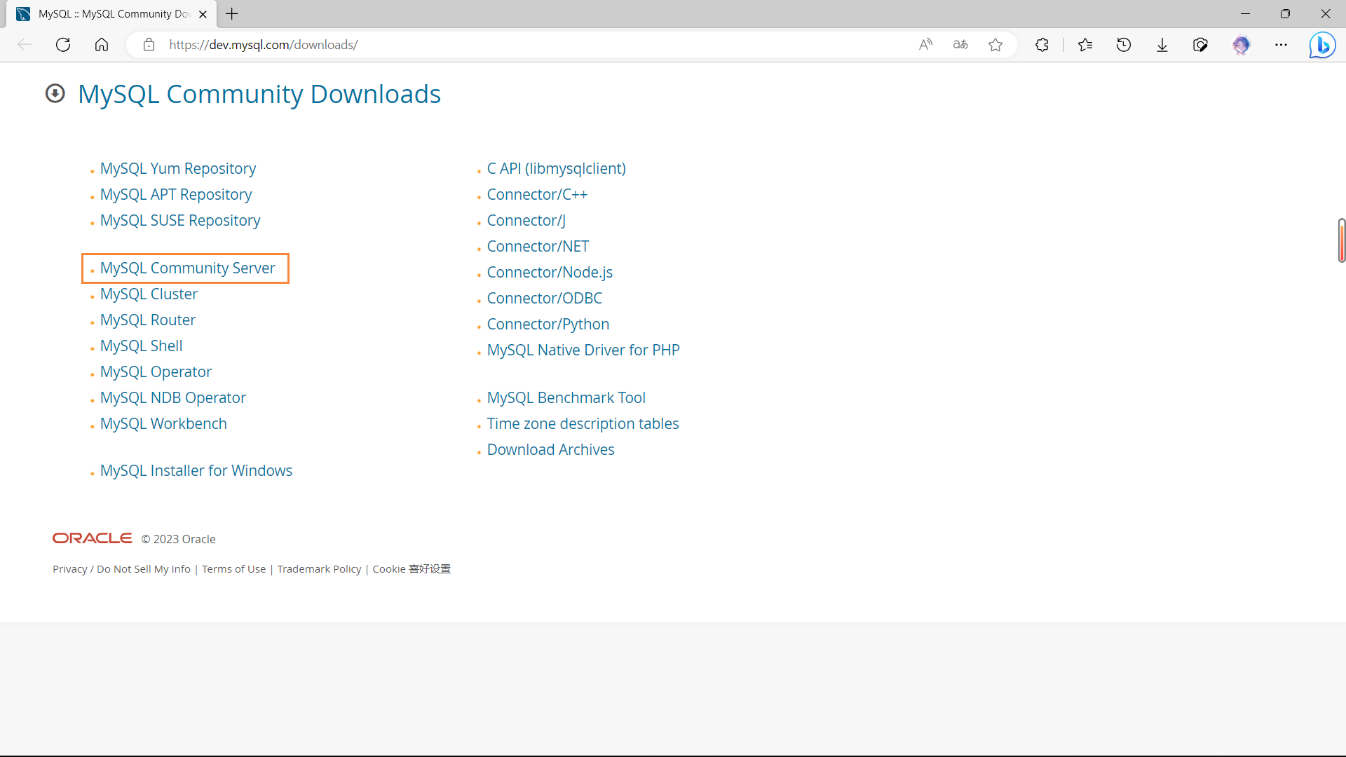 点击 MySQL Community Server