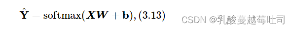 Y^=softmax(XW+b),(3.13)