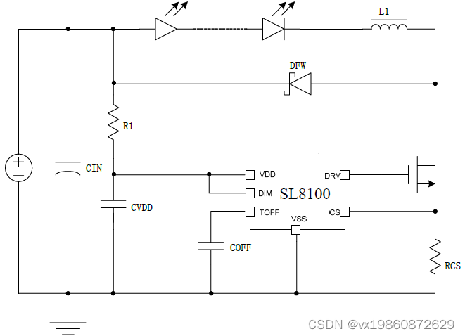 SL8100 3.6V~100V降压型大功率LED恒流驱动器