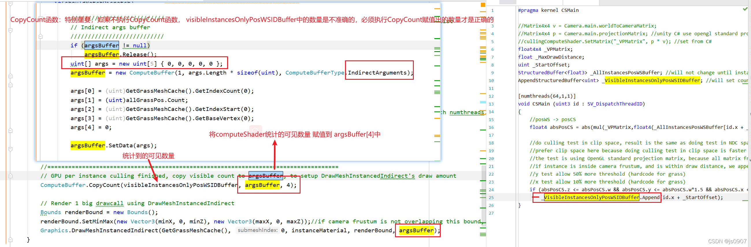 ComputeShder和DrawMeshInstancedIndirect相关小注