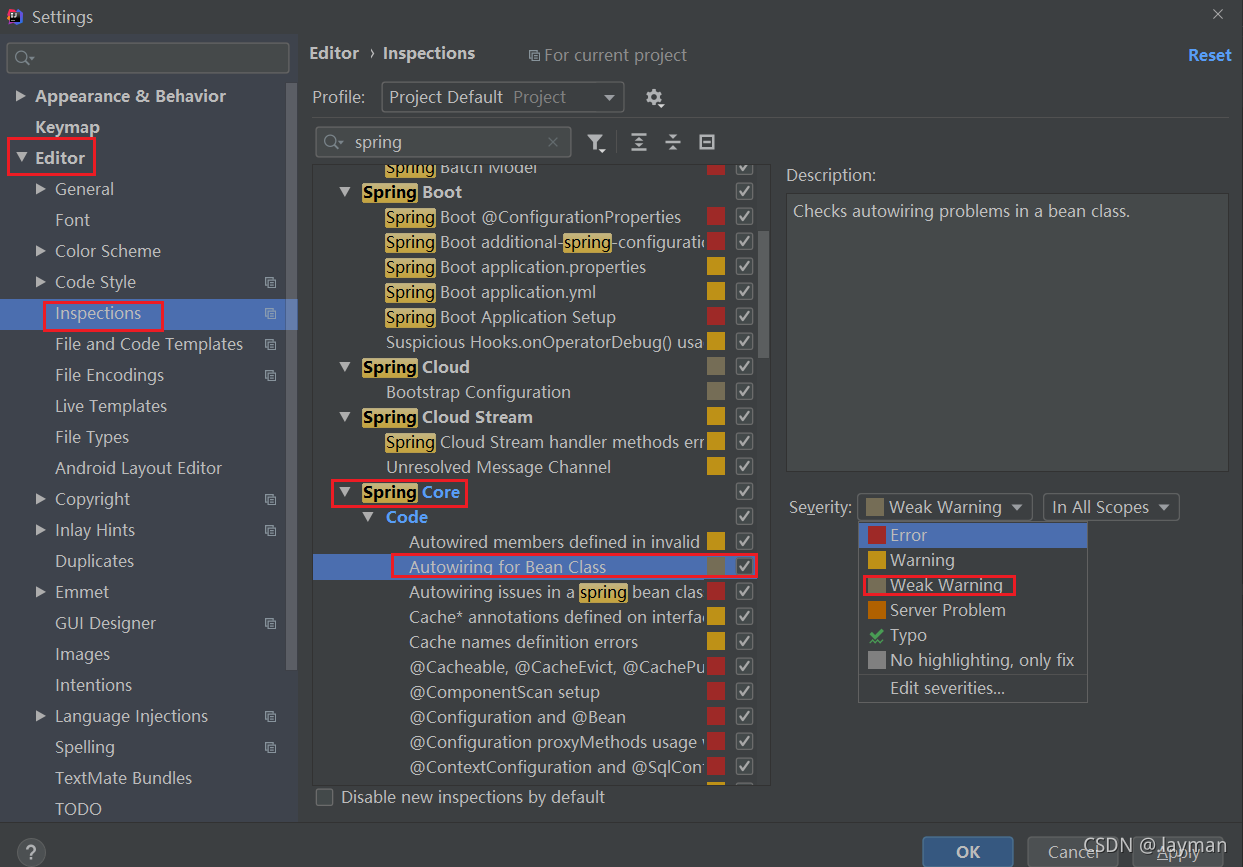 Intellij IDEA 移除 @Autowired 注入警告