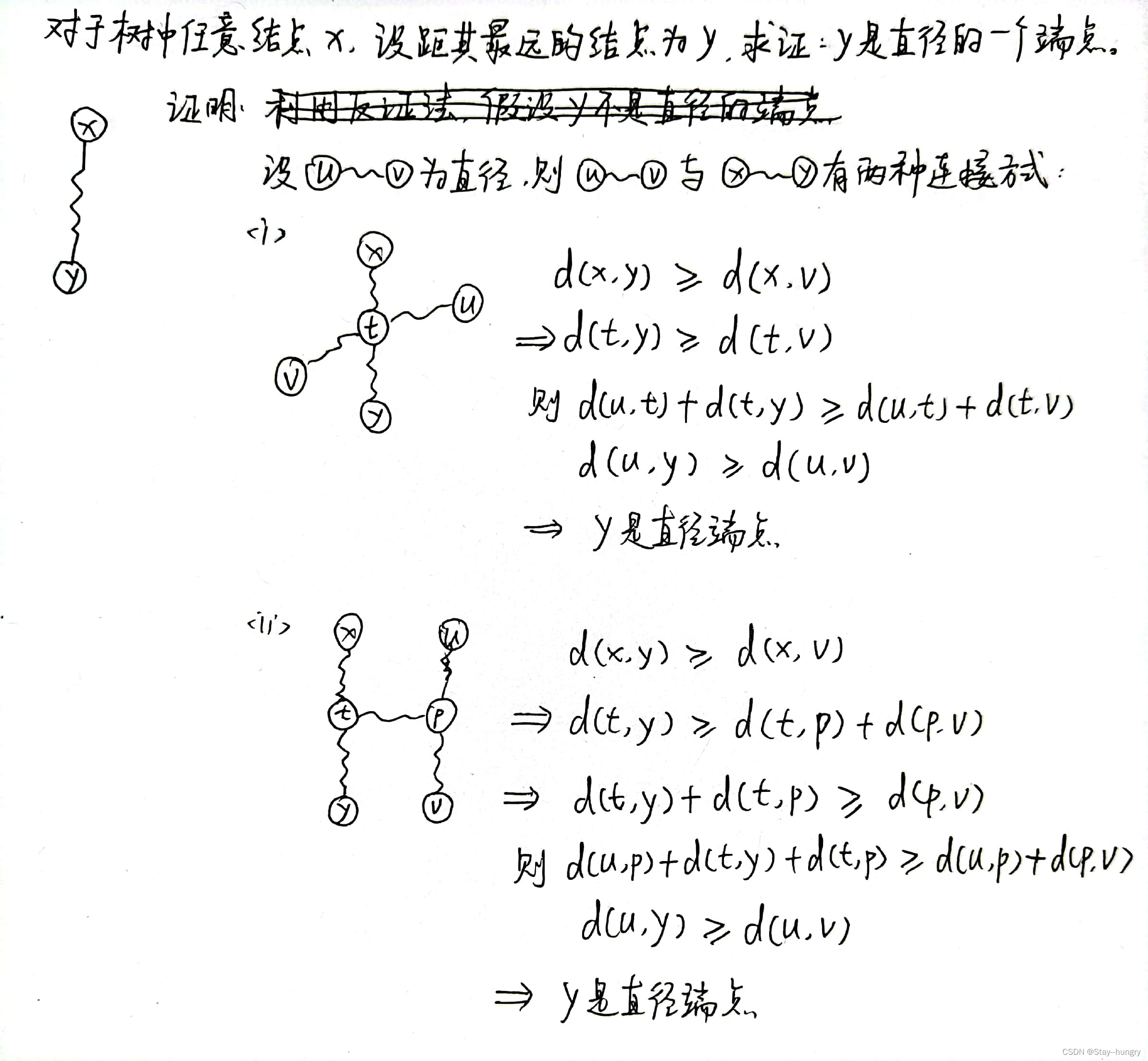 树的直径（两次最远法）