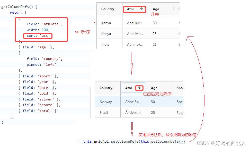 【ag-grid-vue】列定义（Updating Column Definitions）