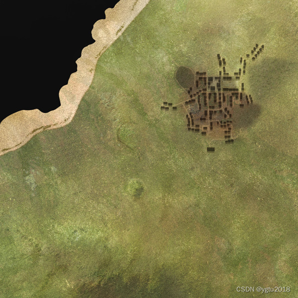 A full pixel example of the original island texture.  The whole town is only about 300 square pixels.