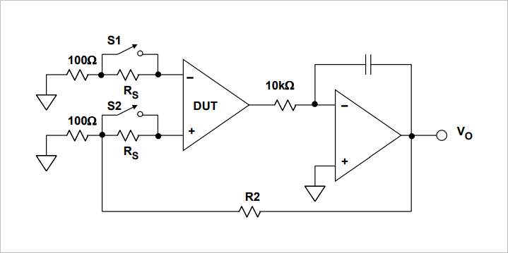 ▲ 图1.5.1 测量偏置电流的电路