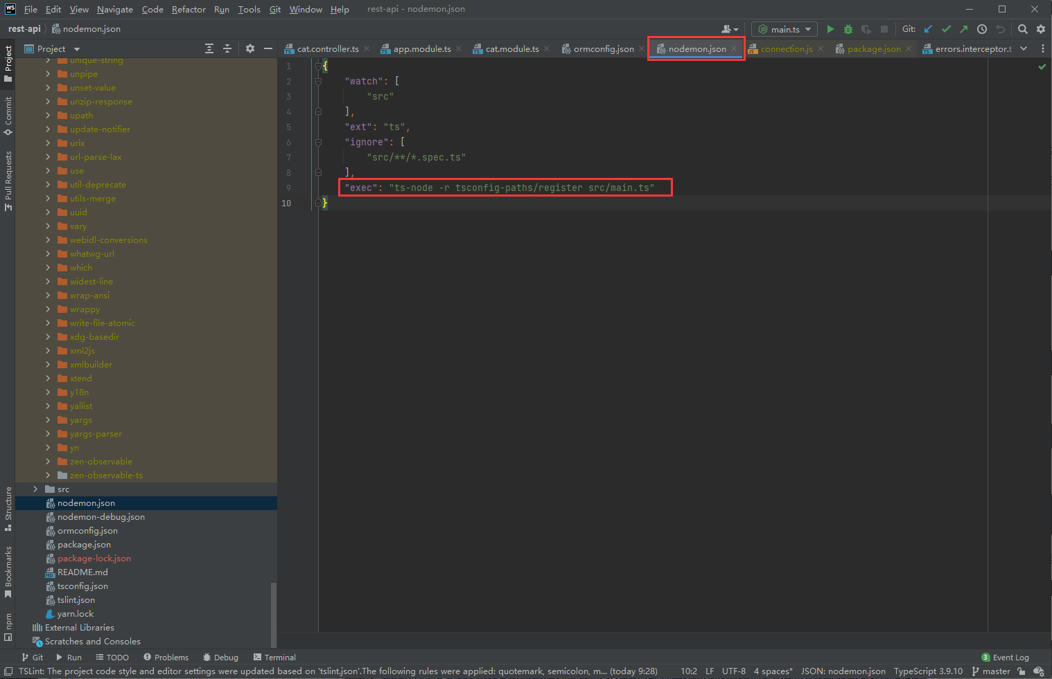 nodejs：webstrom调试及使用nodemon