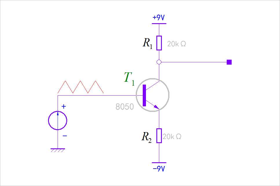 ▲ 图1.2.3 NPN晶体管波形折叠电路