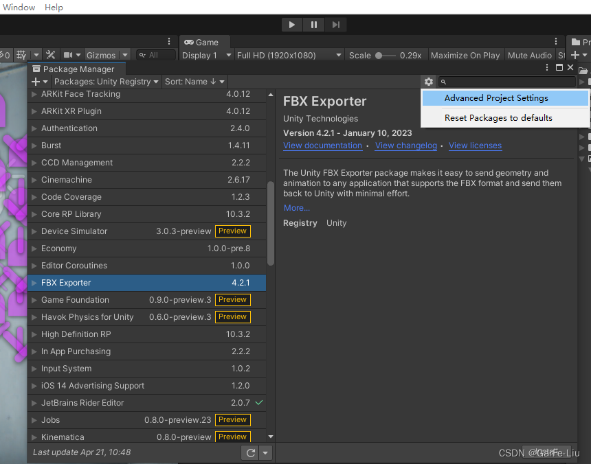 unity fbx exporter package download