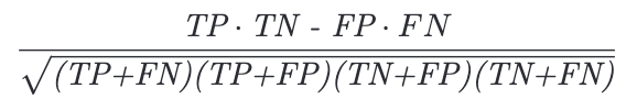 机器学习评估指标 - f1, precision, recall, acc, MCC