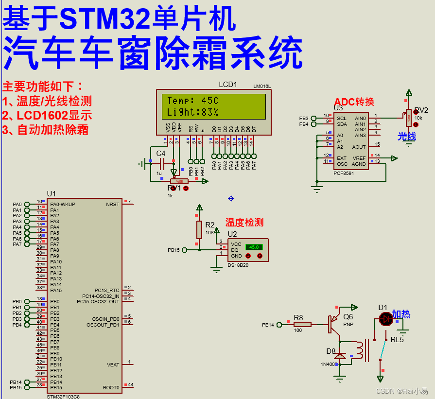 【Proteus仿真】【STM32单片机】汽车车窗除霜系统设计