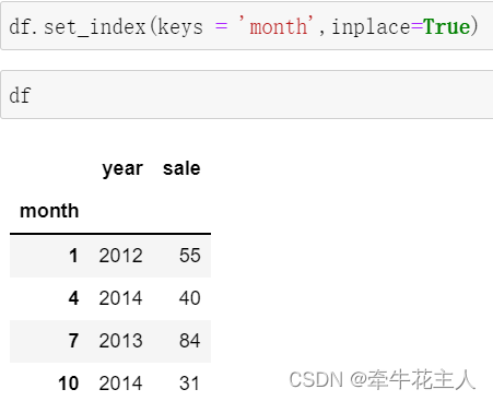 DataFrame.set_index()方法--Pandas