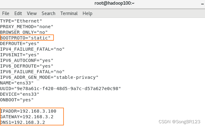 /etc/sysconfig/network-scripts/ifcfg-ens33