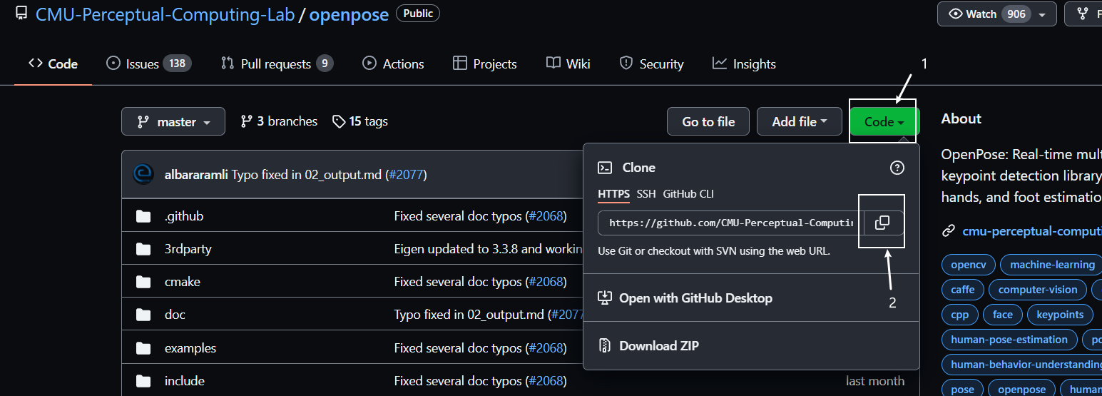 openpose仓库链接
