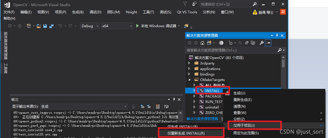 安装OpenCV到指定路径