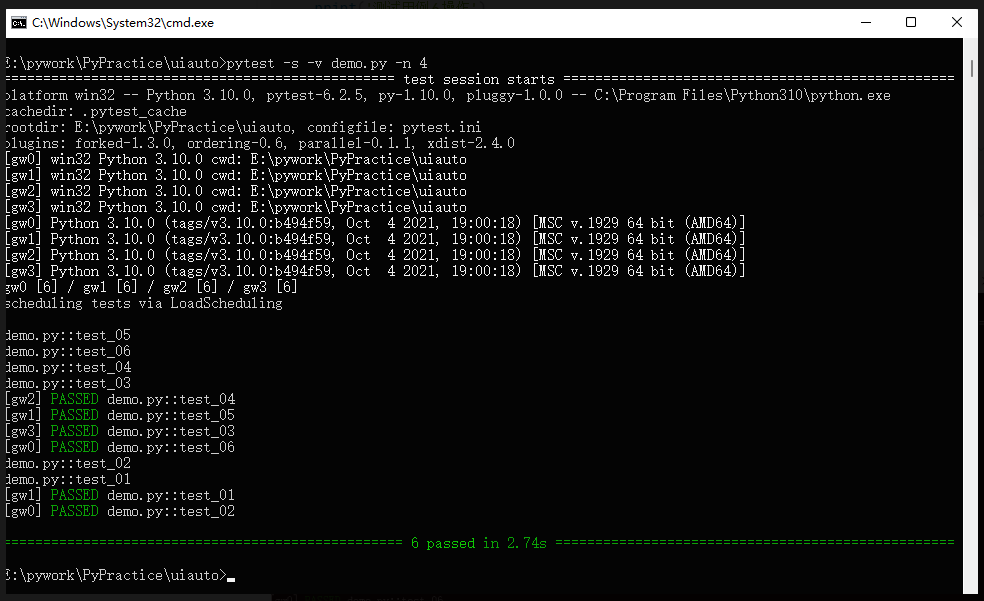 Win-python-pytest(pytest-parallel/pytest-xdist)自动化测试多线程的验证_warning: The ...