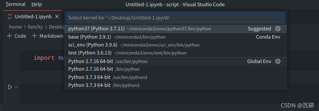 VS Code配置使用 Python_vscode使用python_沉研的博客-CSDN博客