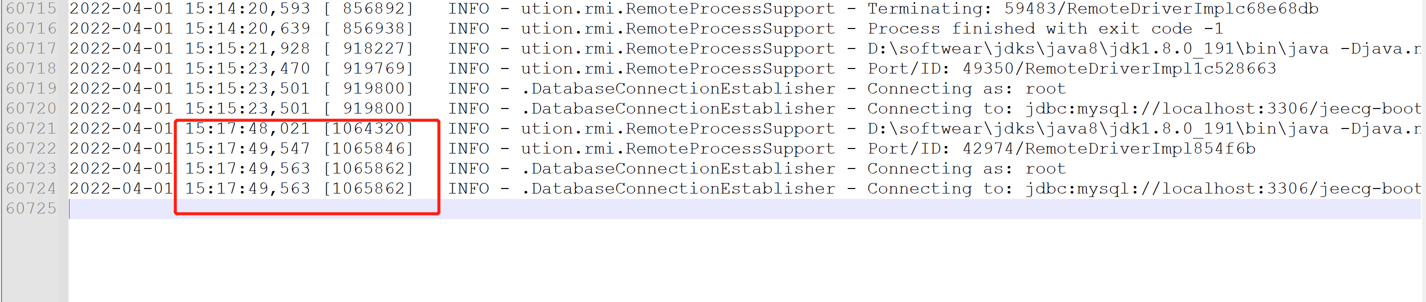 The specified database user/password combination is rejected com.mysql