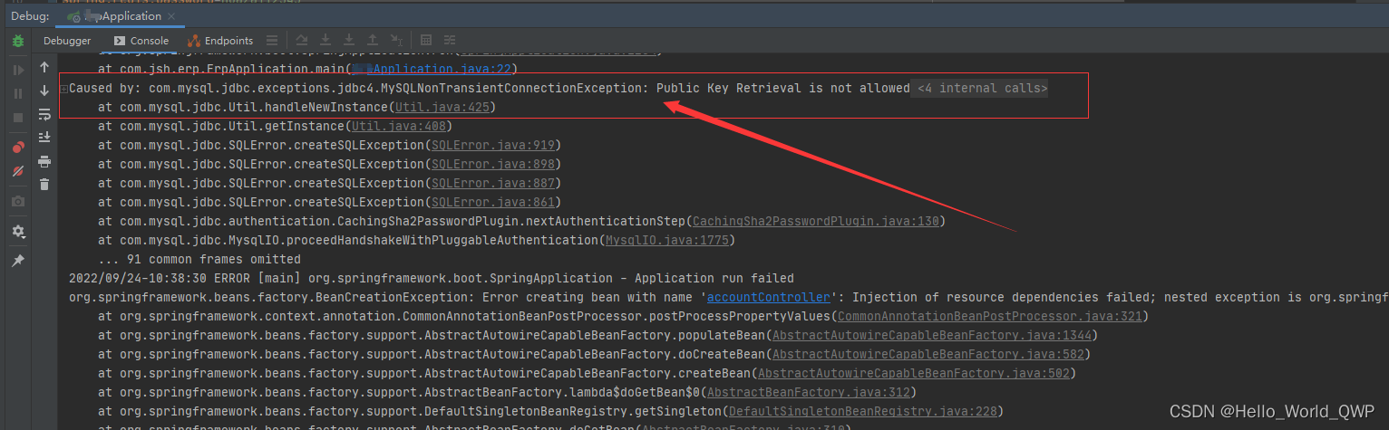 Caused By: Com...Mysqlnontransientconnectionexception: Public Key Retrieval  Is Not Allowed 的解决办法_Hello_World_Qwp的博客-Csdn博客