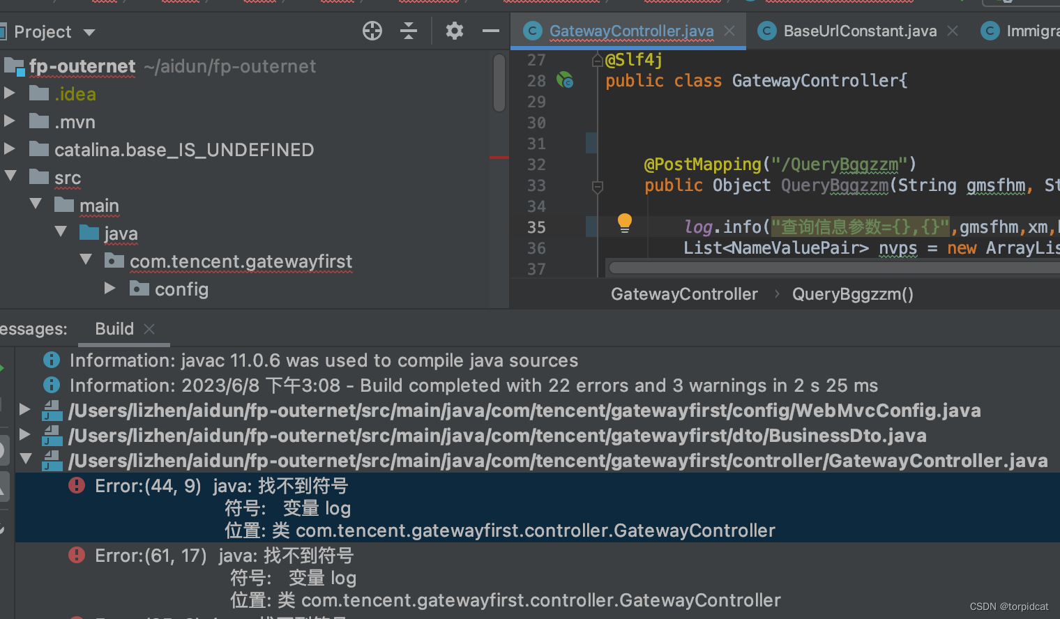 使用了@Slf4j 注解,用log.info() 打印日志,控制台报错提示 找不到符号 log_错误: 找不到符号 log.info-CSDN博客