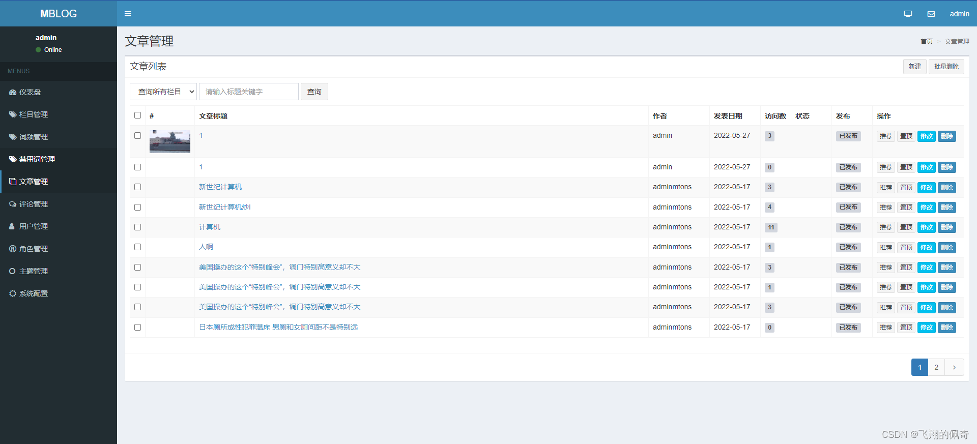 springboot+shiro+mysql博客管理系统(源码+数据库)_springboot mysql博客系统数据库设计-CSDN博客