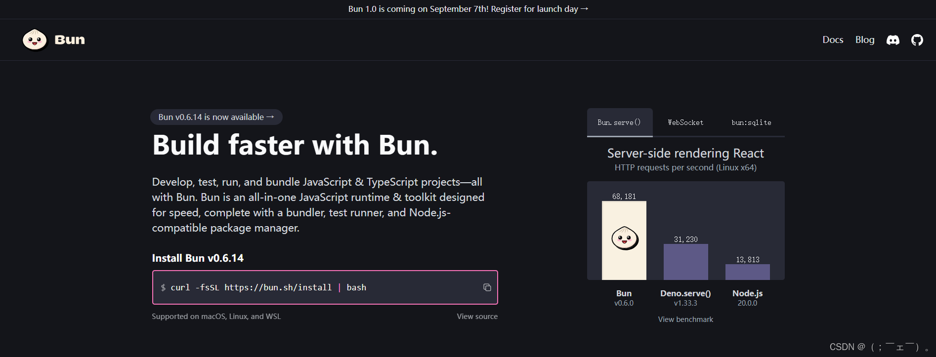 Bun 0.6.14发布，1.0版预计发布于9月7日