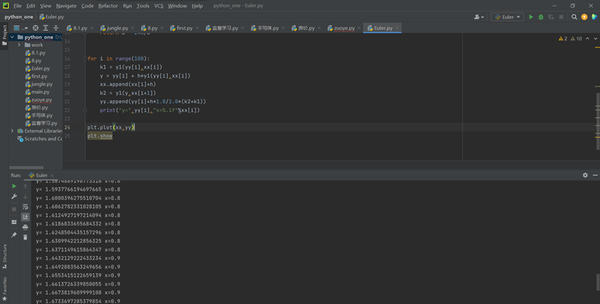 欧拉算法的实现