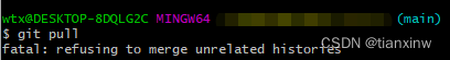 git pull 报错 fatal: refusing to merge unrelated histories
