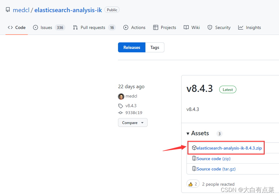 下载安装包elasticsearch-analysis-ik-8.4.3.zip