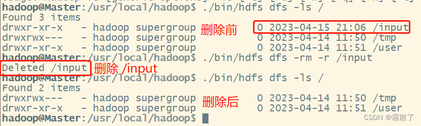 删除 input 目录