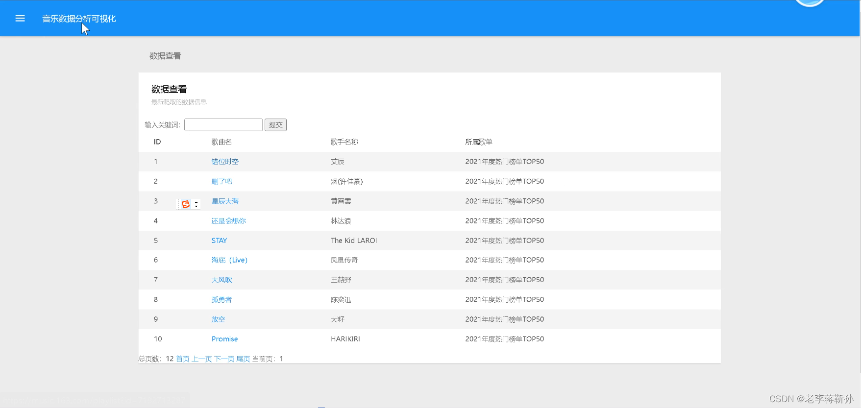 flask+音乐数据可视化-CSDN博客