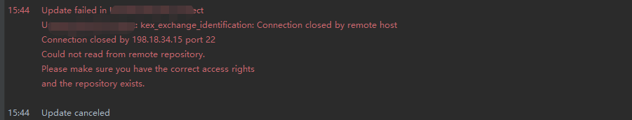 Connection closed by remote host Connection closed by 198.18.34.15