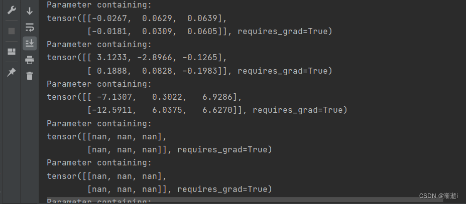 nn.parameter参数迭代两次之后全部为nan_nn.parameter得到的可变参数出现nan-CSDN博客